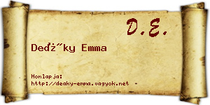 Deáky Emma névjegykártya