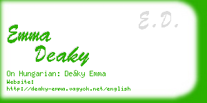 emma deaky business card