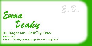 emma deaky business card